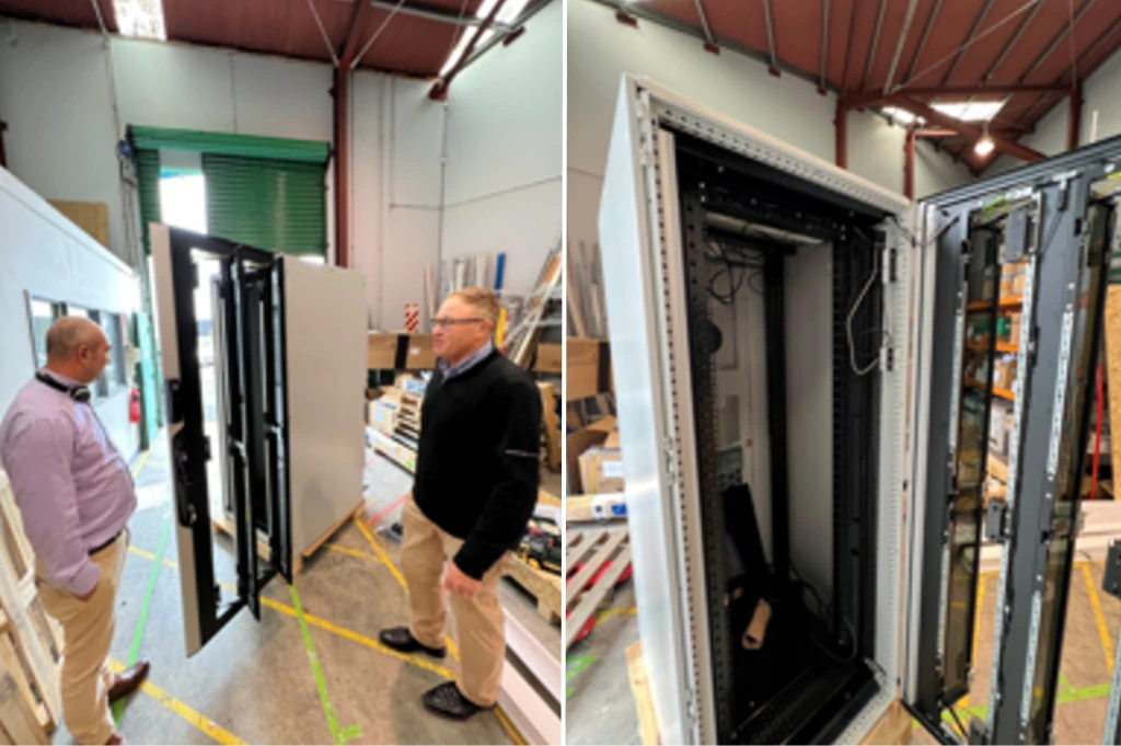 Micro data centre assembly at Teltrac warehouse