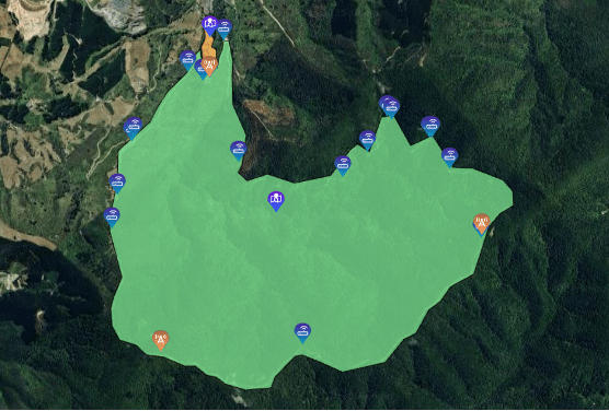Aerial view of the sanctuary valley